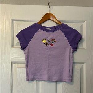 Rue21 Purple Graphic Crop Top